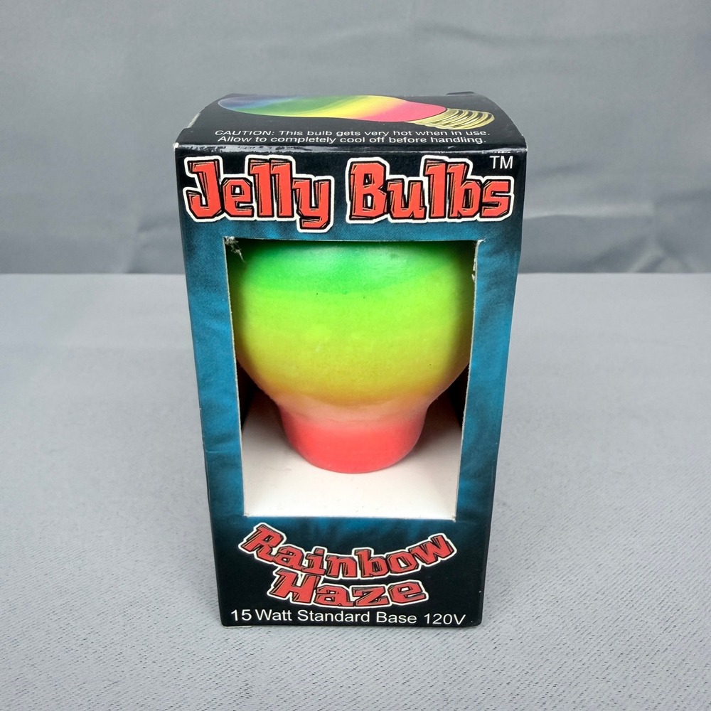 Vintage 2002 Jelly Bulbs Rainbow Haze 15W Standard Base Light Bulb ABUB4 NEW